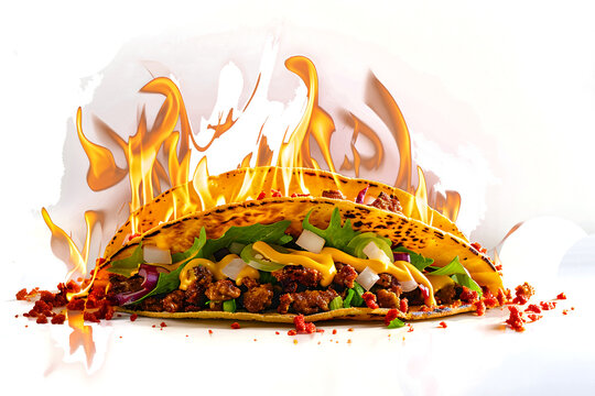 kebab burning because of spicy, transparent background, PNG file