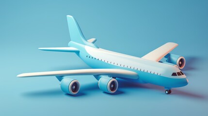 Obraz premium A three-dimensional cartoon icon of an airplane.