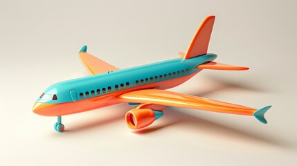 A three-dimensional cartoon icon of an airplane.