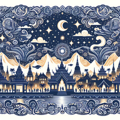 wall Pattern with Laos style