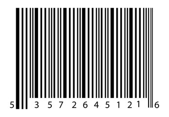 Black and white barcode label for design element