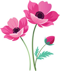 Fototapeta premium Adorable Anemone blooms with delicate petals and charming design. 
