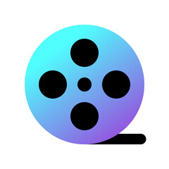 Editable film reel, movie roll vector icon. Movie, cinema, entertainment. Part of a big icon set family. Perfect for web and app interfaces, presentations, infographics, etc