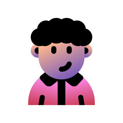 Editable person with curly hair avatar vector icon. User, profile, identity, persona. Part of a big icon set family. Perfect for web and app interfaces, presentations, infographics, etc