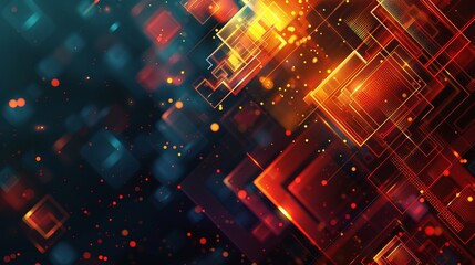 Abstract digital technology innovation: futuristic high-tech background with geometric patterns, data streams, and network connections - vector illustration representing advanced technological concept