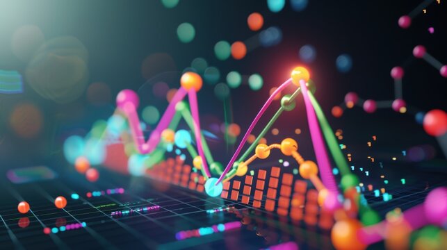 Stunning scatter plot illustration, vibrant data visualization, high-quality vector design, colorful and clear layout, modern infographic style
