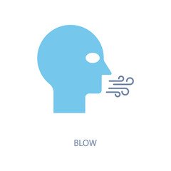 blow concept line icon. Simple element illustration. blow concept outline symbol design.