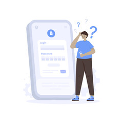 A man forgot password login vector illustration