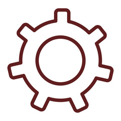 settings Vector Line Maroon Icon Design