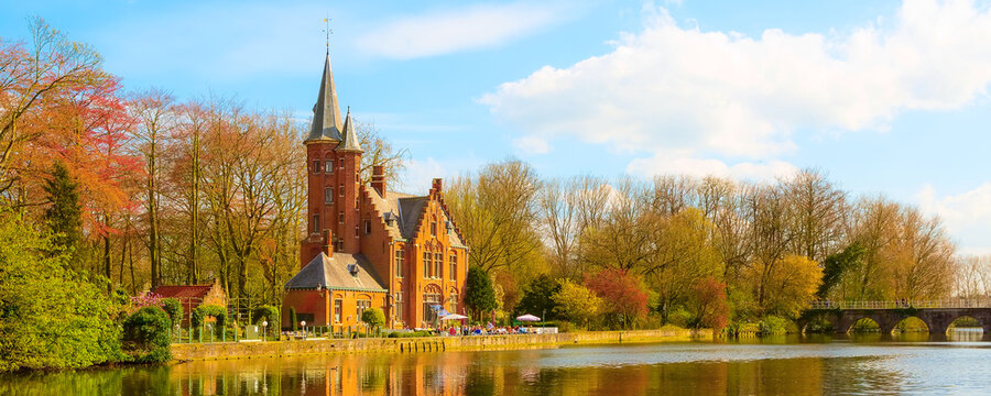 Minnewater lake, Bruges, Belgium