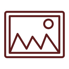 image Vector Line Maroon Icon Design