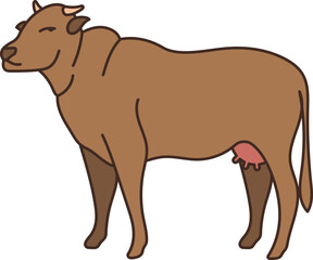 Animal Cow Cartoon Illustration