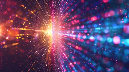 Abstract technology big data background concept: digital data flow motion, transfer and storage of data sets, blockchain technology, server infrastructure, and high-speed internet connectivity


