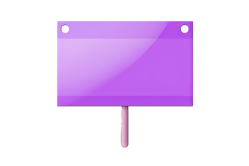 Purple sticky note paper with pin, transparent background for digital and graphic design projects, editable PNG format for custom reminders, organizers, and personal notes