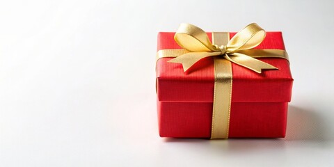 A Simple background with a gift box and ribbon