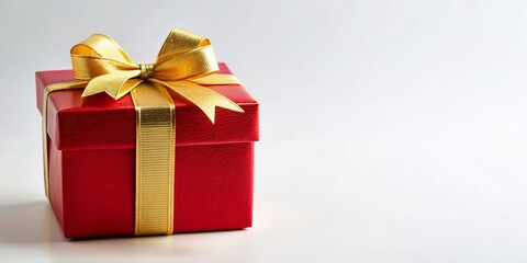 A Simple background with a gift box and ribbon