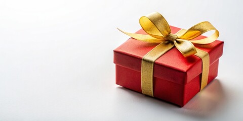 A Simple background with a gift box and ribbon