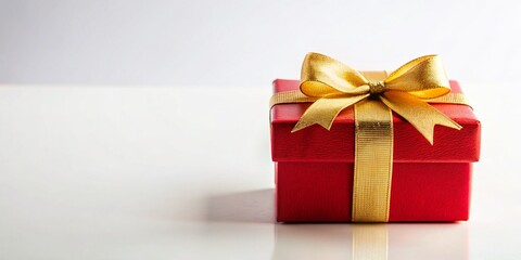 A Simple background with a gift box and ribbon