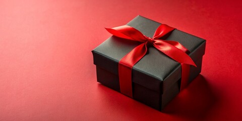 A Simple background with a gift box and ribbon