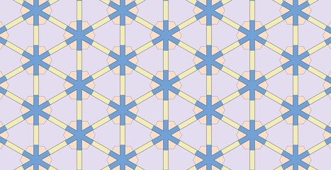 Geometric seamless pattern wallpaper vector texture art design illustration ornament decoration floral retro element color fabric style tiles blue flower