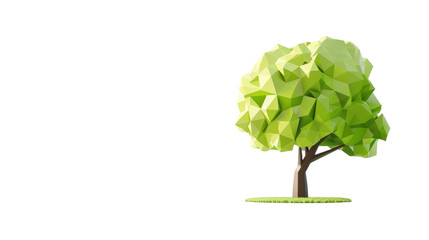 Low poly tree, low polygonal geometric, low poly style