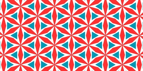 Colorful seamless geometric pattern with triangles, perfect for wallpaper or textile design”