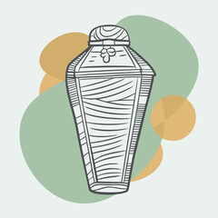urn of ashes sticker icon. Simple thin line, outline vector of Death icons for ui and ux, website or mobile application