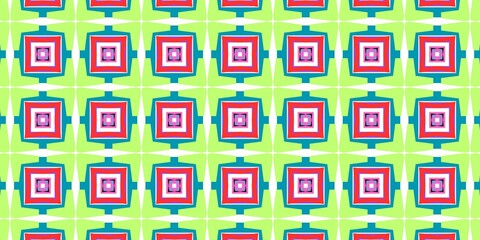 The image depicts alphabet blocks spelling out words, set against a seamless square pattern