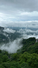 clouds over the mountain valley