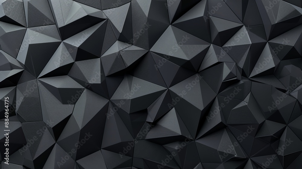 Canvas Prints Contemporary interior design background: black 3d polygon wall for modern spaces and futuristic concepts


