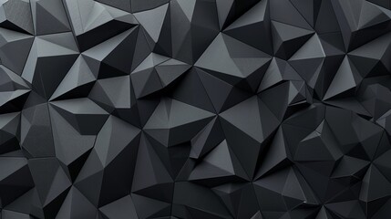 Contemporary interior design background: black 3d polygon wall for modern spaces and futuristic concepts


