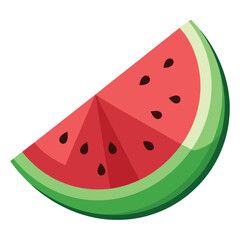 Cute little watermelon, illustration, vector on white background.