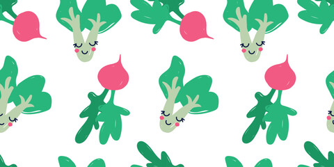 A vegetables seamless pattern. flat vector illustration. Template for Notebook covers, pattern for wallpapers, textile or nature background. hand-drawn vector elements. Healthy natural vitamin food