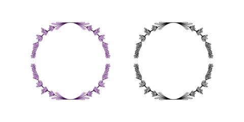 Lavender Flower Frame Design Illustration vector eps format suitable for your design needs logo illustration animation etc