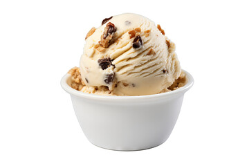 Delicious Rum Raisin Ice Cream PNG with Transparent Background for Food Photography, Digital Art, and Culinary Design Projects