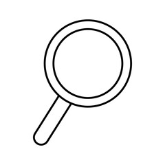 Magnifying glass icon in simple line style. Loupe sign. Editable stroke