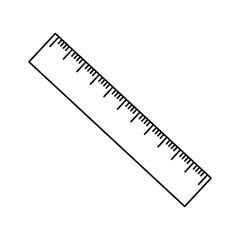 Outline ruler icon. Measure ruler line icon. Linear ruler. Editable stroke