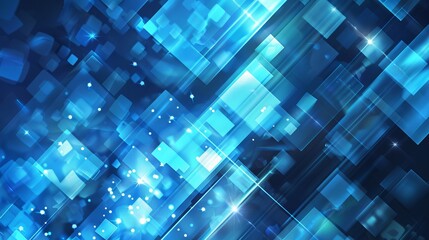 Blue geometric shape abstract technology background: modern digital design featuring intricate patterns and shapes representing innovation, futuristic concepts, and high-tech imagery


