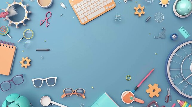 Border or frame design for kids' technology education: engaging stem professions learning for children including programming, web design, game development, ai, and online courses. Vibrant engineering