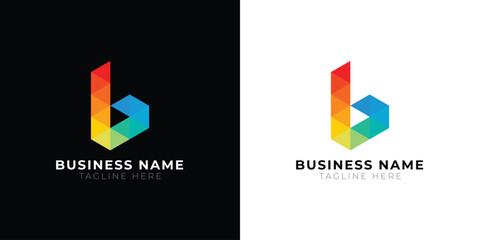 Creative Letter B logo design vector. Colorful letter B logo design. Pixel letter B vector. Smart pixel logo. Use for Business Corporte, Technology Company etc © Atif