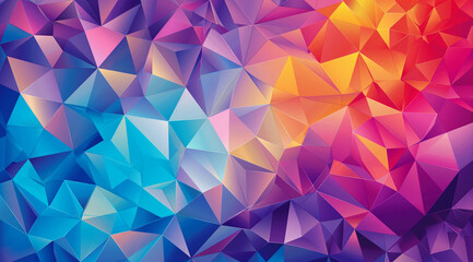 Fototapeta premium A vibrant and colorful background featuring geometric shapes in various shades of blue, purple, pink, orange, teal, and red.