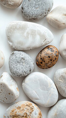 Fototapeta premium White Stones on White Background