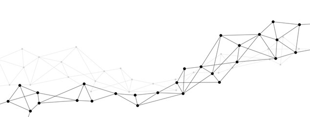 Network polygonal connect lines and dots background template. Technology data transfer server global system graphic vector.