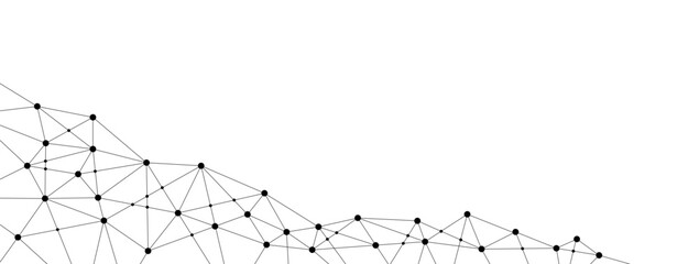 Abstract network polygonal connect lines and dots background template. Technology data transfer server global system graphic vector.