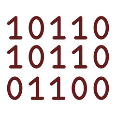 Binary Code Vector Line Maroon Icon Design