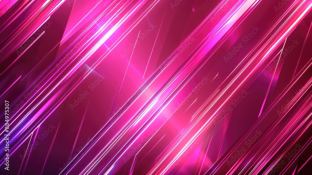 Canvas Prints pink and purple glowing neon lights form sharp angles and lines on a dark background