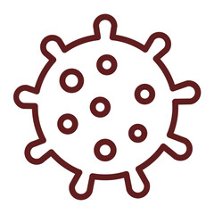 Virus Vector Line Maroon Icon Design