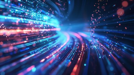 Fototapeta premium Abstract technology background featuring dynamic data connection speed lines and digital patterns in a modern network environment