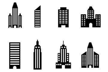 Obraz premium set of silhouette building architecture vector design