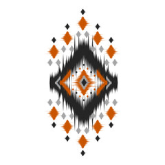 Ikat ethnic pattern art. American, Mexican style. Background Aztec tribal ornament. Design for fabric, clothing, textile, logo, symbol.